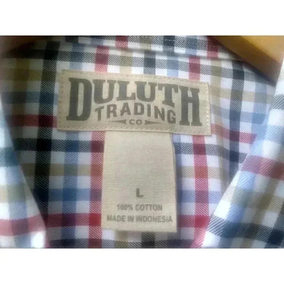 Duluth Trading Co. Mens Button Down Shirt Multicolor Plaid Long Sleeve Cotton L - Picture 5 of 6